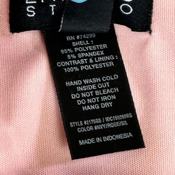 Enfocus Studio Dress Size 4 Layered Navy Pink Shimmer Fitted Social Cocktail - Picture 7 of 9